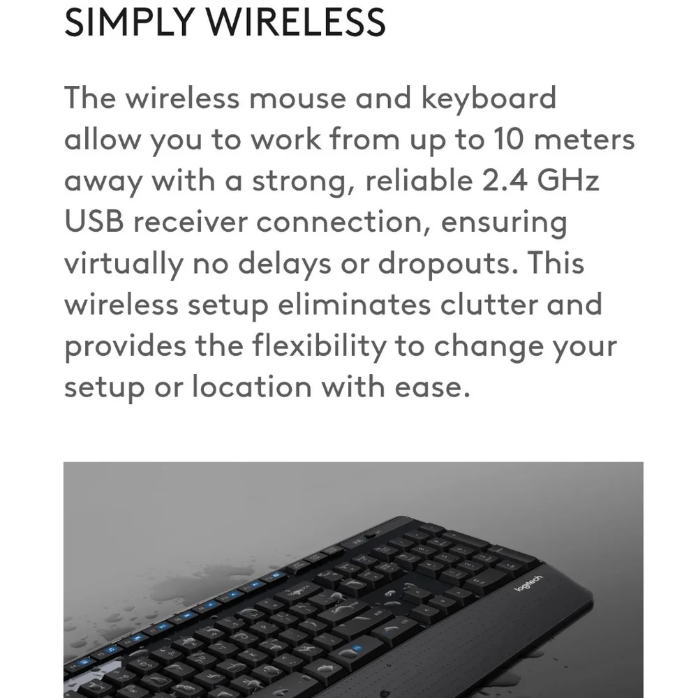 Logitech Black Wireless Keyboard and Mouse Combo